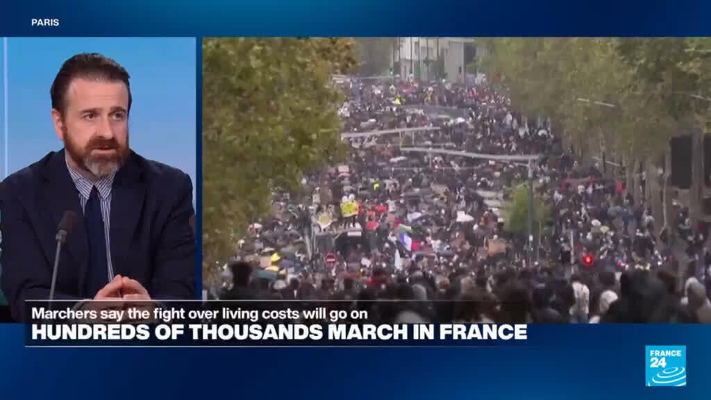 Hundreds of thousands march across France over cost of living and public services